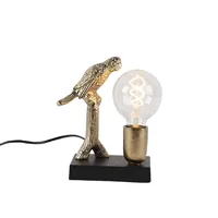 lampe de table art déco noire avec or 23 cm - pajaro