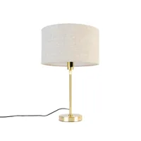 lampe à poser dorée orientable avec abat-jour gris clair 35 cm - parte