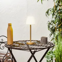 lampe de table en laiton avec led rechargeable avec variateur tactile - renata