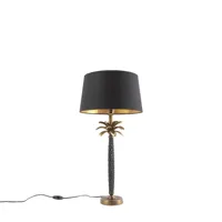 lampe à poser art déco bronze abat-jour noir 35 cm - areka