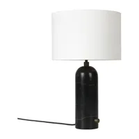 gravity lampe de table large marbre noir/blanc - gubi