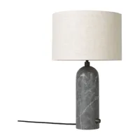 gravity lampe de table large marbre gris/toile - gubi