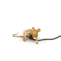 mouse lamp lop lying down lampe de table or - seletti