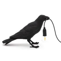 bird lamp waiting lampe de table noir - seletti