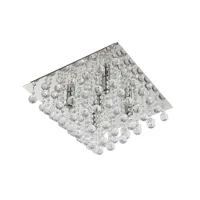 annica square plafonnier chrome/clear - lindby