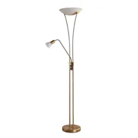 felicia lampadaire brass/white - lindby
