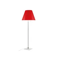 costanza lampadaire avec variateur aluminium/rouge primaire - luceplan