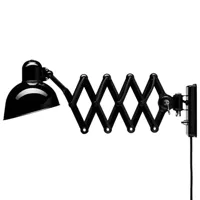 kaiser idell applique murale lampe ciseaux noir haute brillance 6718-w - fritz h