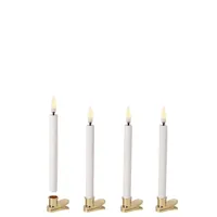 uyuni lighting - bougies classiques mini led nordic white 4 pcs w/clips 1,3 x 13 cm uyuni light