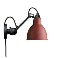 lampe gras n°304-applique avec prise et interrupteur noir l15cm