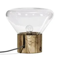 mini muffins-lampe à poser led chêne/verre h26cm