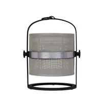 petite-lampe à poser/lanterne d'extérieur led solaire aluminium/textile h36cm