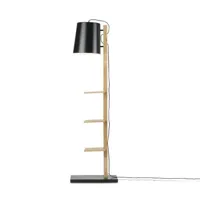 cambridge-lampadaire avec étagères métal/bois h168cm