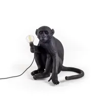 monkey-lampe à poser d'extérieur singe assis avec abat-jour h32cm