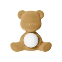 teddy girl-lampe led rechargeable ourson velours h32cm