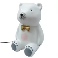 teddy-lampe à poser led ours avec noeud papillon résine h15cm