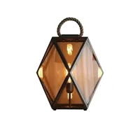 muse lantern outdoor-lampe à poser d'extérieur avec fil anse en cuir tressé h40cm