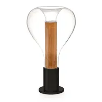 eris-lampe à poser dimmable bois / verre h40cm