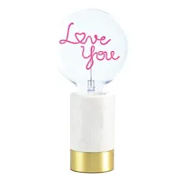 love you-lampe à poser marbre/verre h 28.7cm