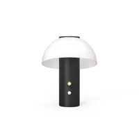 piccolo-lampe à poser led sans fil enceinte métal/verre h30cm