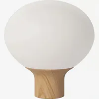 acorn-lampe à poser chêne et verre opalin ø41cm