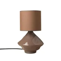 cylindrical-lampe à poser verre/coton h29cm