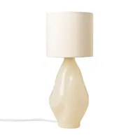 cylindrical-lampe à poser verre/coton h40cm