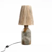 the ithaka-lampe à poser terre cuite/herbe h60cm