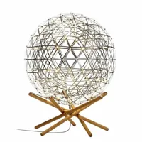 raimond-lampe à poser led 252 lumières bois/inox ø89cm