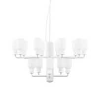 amp chandelier small-lustre 15 lumières acier/marbre/verre ø62,5cm