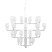 amp chandelier large-lustre 35 lumières acier/marbre/verre ø85cm