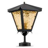 gustav foot lamp black/yellow cathedral glass (le noir)