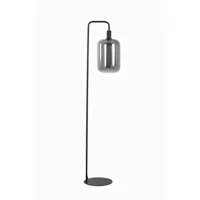 floor lamp 35,5x28x155 cm lekar black+smoked glass high (gris)