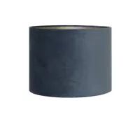 shade cylinder 50-50-38 cm velours dusty blue (bleu)