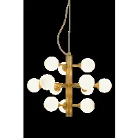 cosmos 12-arm ceiling lamp, matt brass / white (laiton / or)