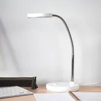 lindby lampe de bureau led blanche milow