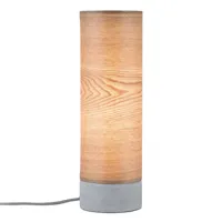 paulmann lampe à poser en bois skadi avec pied en béton