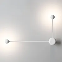 vibia applique led design pin, blanche 2 lampes