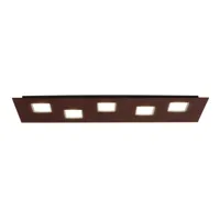 fabbian plafonnier led quarter brun, 70 cm de long
