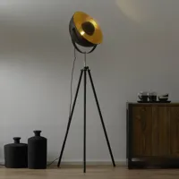 globo lampadaire trépied lenn, noir-doré