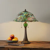 clayre&eef lampe à poser waterlily au style tiffany