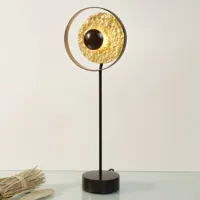 holländer lampe à poser satellite, brun et or, 42 cm
