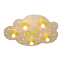 elobra plafonnier nuage d’étoiles, hêtre naturel, 75 cm