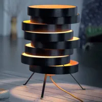 domus lampe à poser cloq avec abat-jour en bois