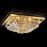 novaresi plafonnier en cristal doré losanghe, 55 cm