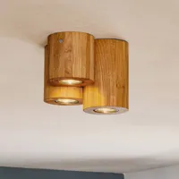 spot-light plafonnier wooddream à 3 lampes, chêne, rond