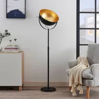 lindby lampadaire muriel à 1 lampe, noir/or
