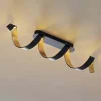 eco-light plafonnier led helix en noir-doré