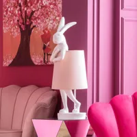 kare animal rabbit lampe à poser blanc/rose