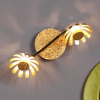 eco-light applique led bloom à 2 lampes dorée
